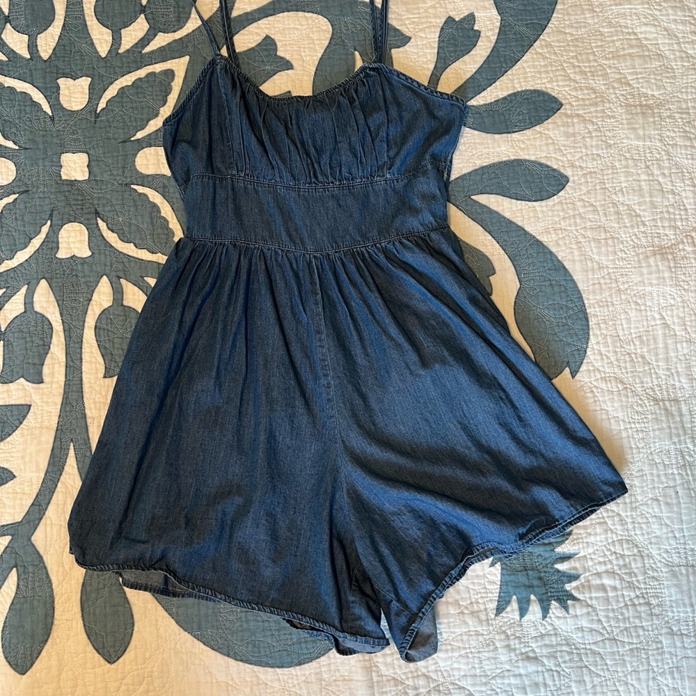 Ci Sono Women's Dark Blue Denim Romper